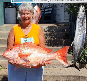 Barbara with her red snapper.